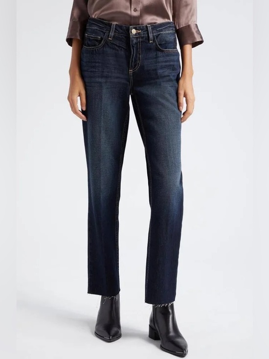 L'AGENCE Denim - L'Agence Grainger Milana Stovepipe Low Rise Raw Edge Jeans Size 28 Quiet Luxury